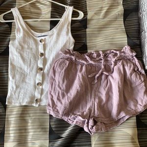 american eagle tank top and shorts